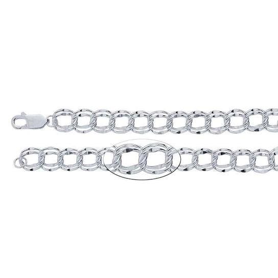 Sterling Silver 7mm Dapped Double-Cable Chain Charm Braceletin 7 or 8 inch