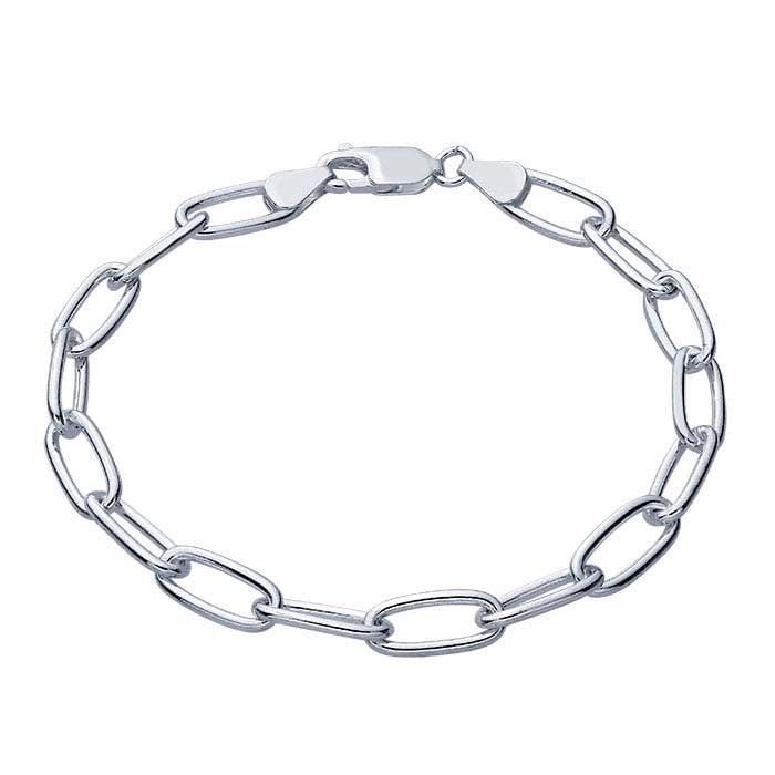 Sterling Silver 6.2mm Oval Link Chain Bracelet,  8 inch