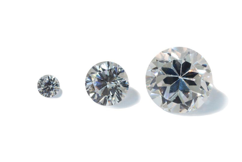 CZ  Round Machine-Cut Faceted Gemstone, choose your size