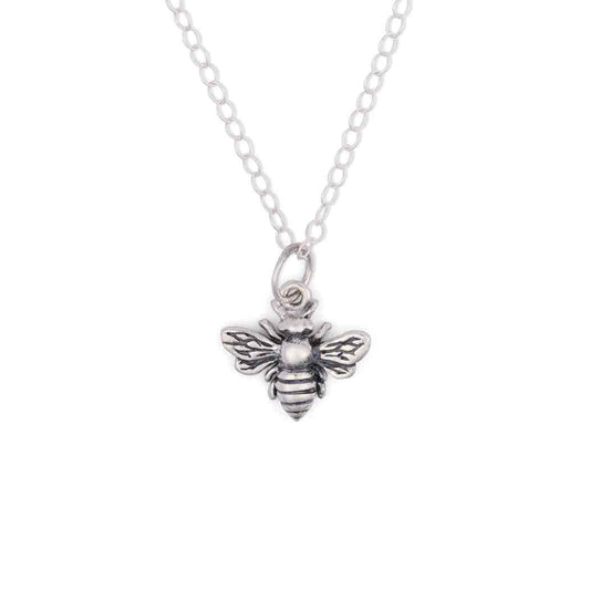 Sterling Silver Bee Necklace, 18 inch
