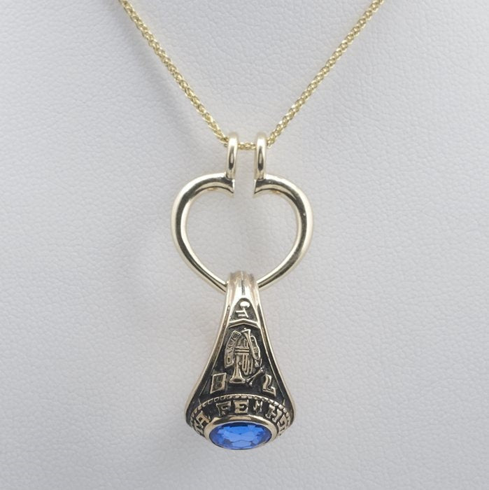 14K Yellow Gold Ring Keeper Pendant: Charm Holder