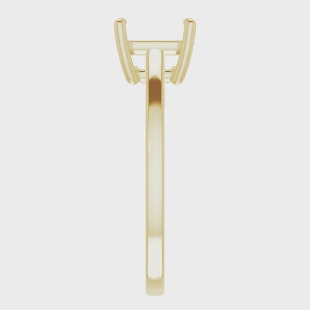 Emerald Cut Solitaire Ring Mounting: Sterling Silver, 10k or 14k Gold