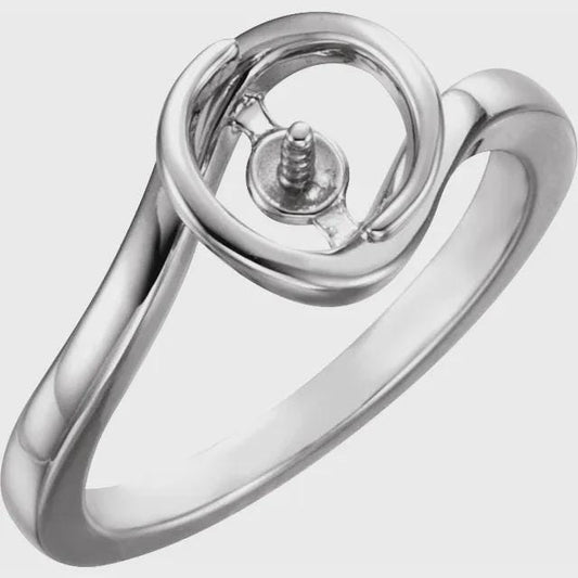 Sterling Silver Ring Mounting for 7 mm Pearl