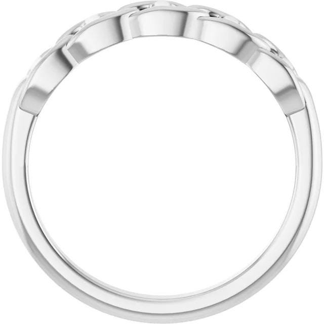 Sterling Silver Anchor Chain Ring - 14k Gold Accent Available