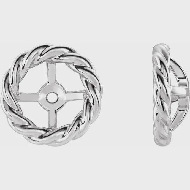 Rope Earring Jackets in Sterling Silver or 14k Gold, 3 sizes available