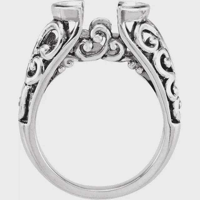 Sterling Silver 12x10 mm Oval Ring Mounting