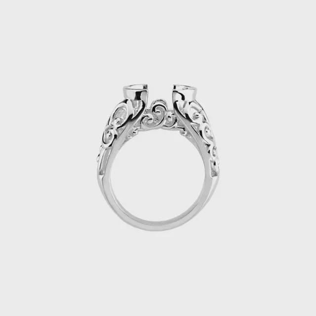 Sterling Silver 12x10 mm Oval Ring Mounting