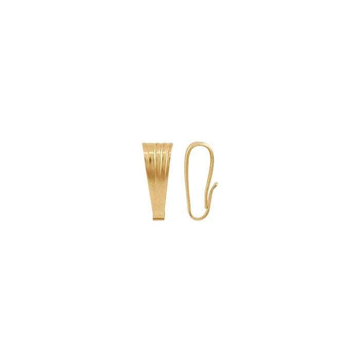 14K Yellow Gold Snap-On Pendant Bail, choose your size