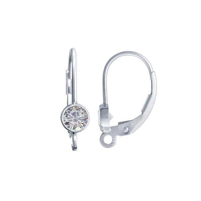 14/20 Yellow Gold-Filled Lever-Back Ear Wire with CZ Accent