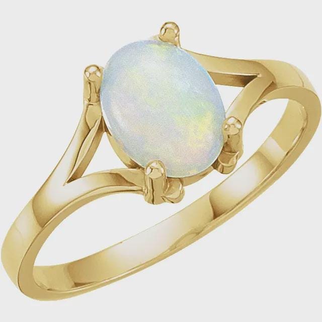 Oval Cabochon Ring Mounting, Ring Blank in Sterling Silver or 10k Gold, choose your setting size