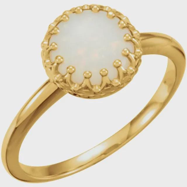 Round Cabochon Ring Mounting in Sterling Silver or 10k Gold, in 3 setting sizes available