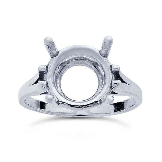 Sterling silver ready-set round ring mounting, available in 3 setting sizes