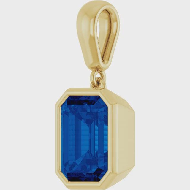 Emerald Cut Pendant Mounting, choose your size, choose Sterling Silver, 14k Gold, or 14k White Gold