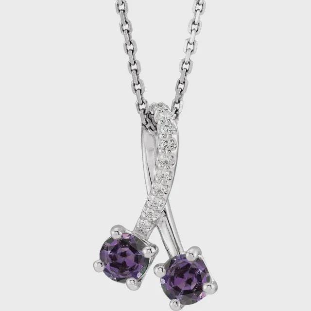 14K White .05 CTW Natural Diamond Semi-Set 16-18" Pendant, or Necklace,
