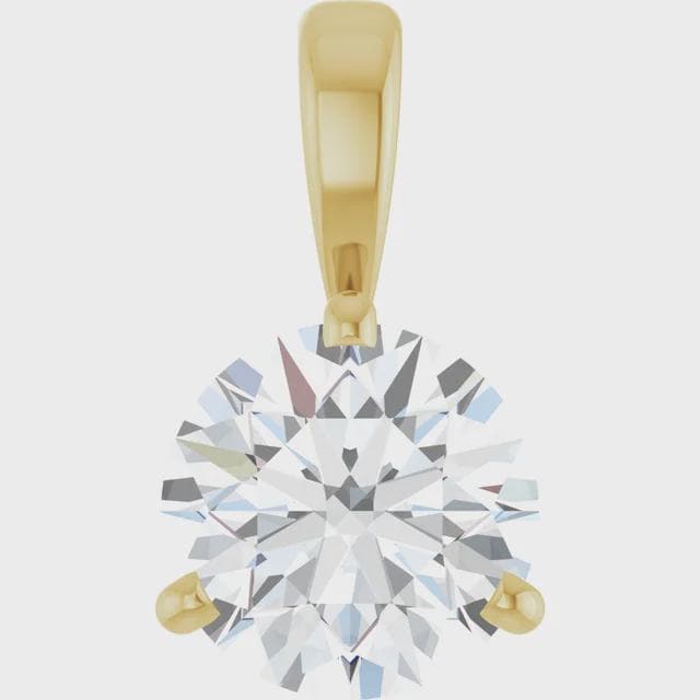 14K Yellow  Lab-Grown Diamond Pendant, other gemstone options available, choose pendant or necklace