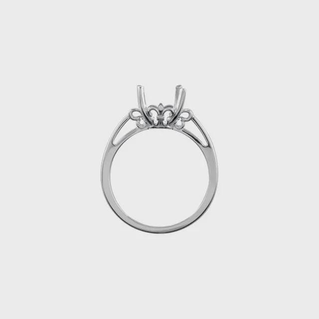Sterling Silver Emerald Fleur-de-lis Ring Mounting