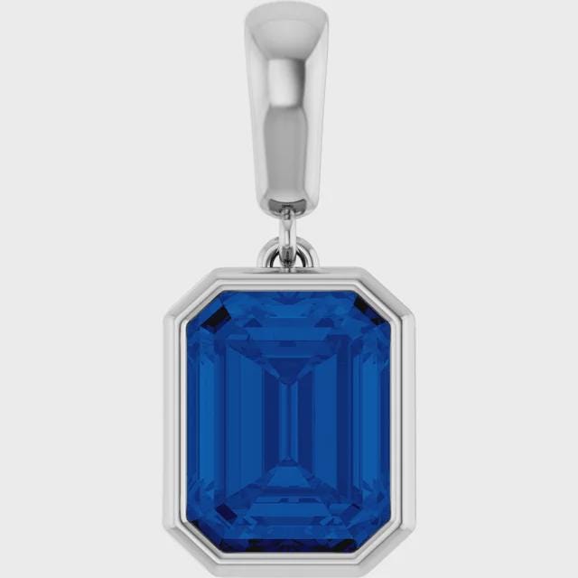 Emerald Cut Pendant Mounting, choose your size, choose Sterling Silver, 14k Gold, or 14k White Gold