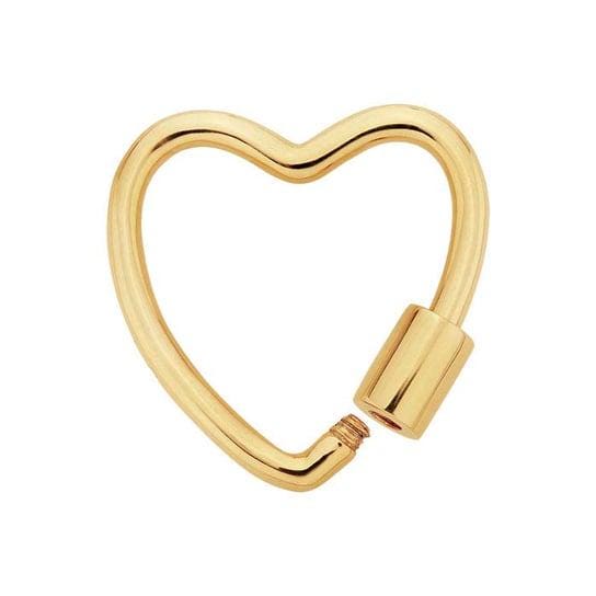 Sterling silver or 10k Gold 17.6 x 16.5 Heart Carabiner Clasp