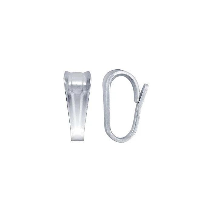 Sterling silver snap-on pendant bail, , 3 sizes available