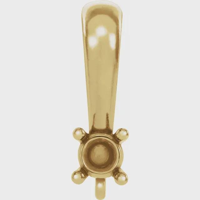Bail with 3mm 4 prong setting in Sterling Silver or 14k Gold