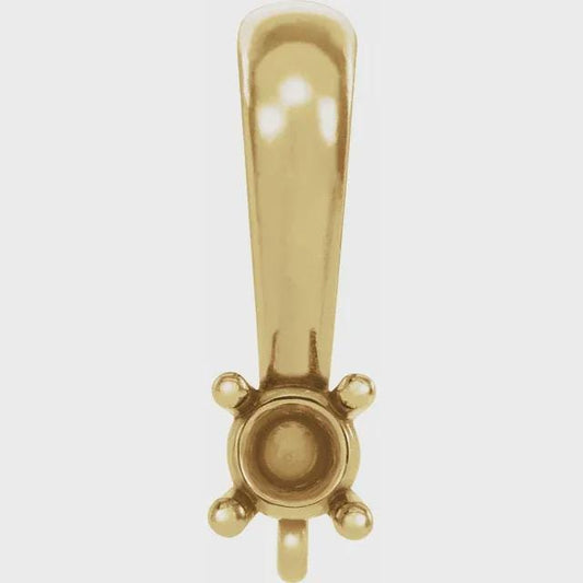 Bail with 3mm 4 prong setting in Sterling Silver or 14k Gold