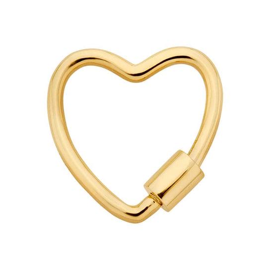 Sterling silver or 10k Gold 17.6 x 16.5 Heart Carabiner Clasp