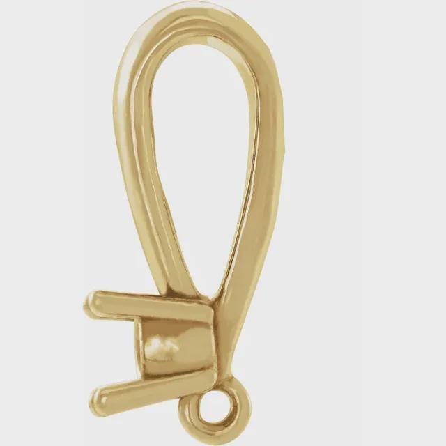 Bail with 3mm 4 prong setting in Sterling Silver or 14k Gold