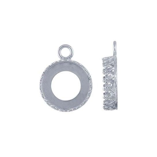 Argentium silver round gallery wire bezel pendant mounting
