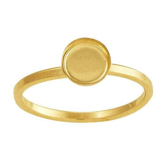 14/20 Yellow Gold-Filled Round Cabochon Ring Mounting, choose your size