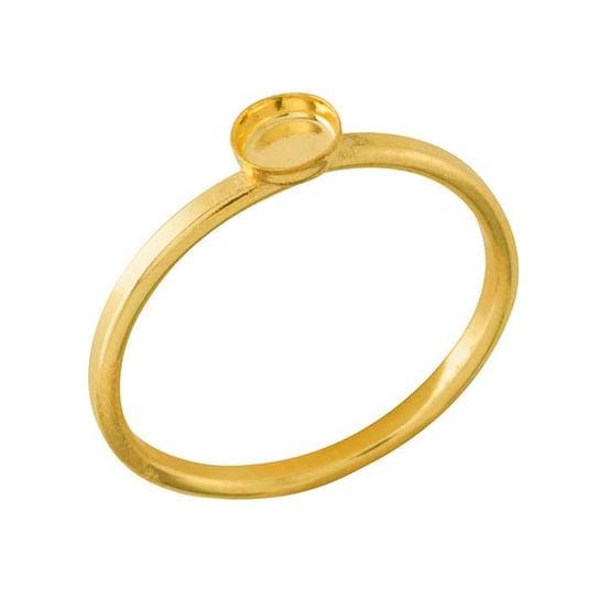 14/20 Yellow Gold-Filled Round Cabochon Ring Mounting, choose your size