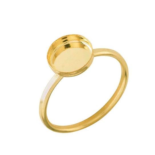 14/20 Yellow Gold-Filled Round Cabochon Ring Mounting, choose your size