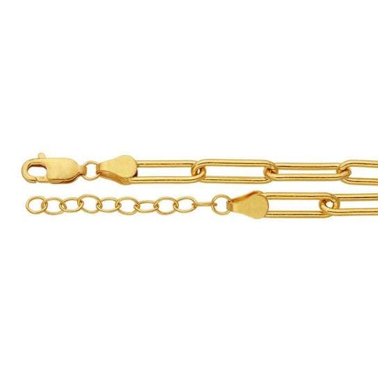 14/20 Yellow Gold-Filled 4mm Flat Oval Cable Paperclip Chain Bracelet