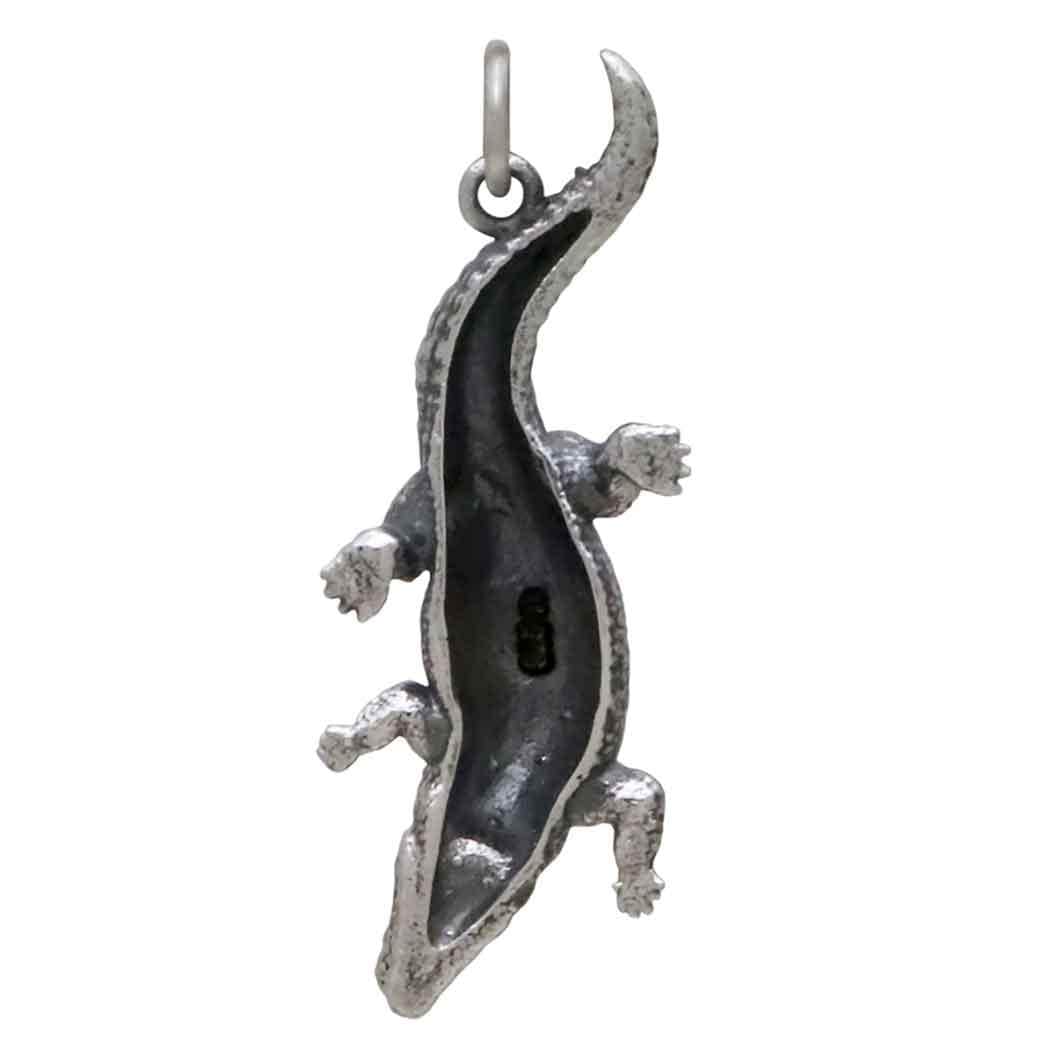 Sterling Silver Alligator Pendant 30x12mm