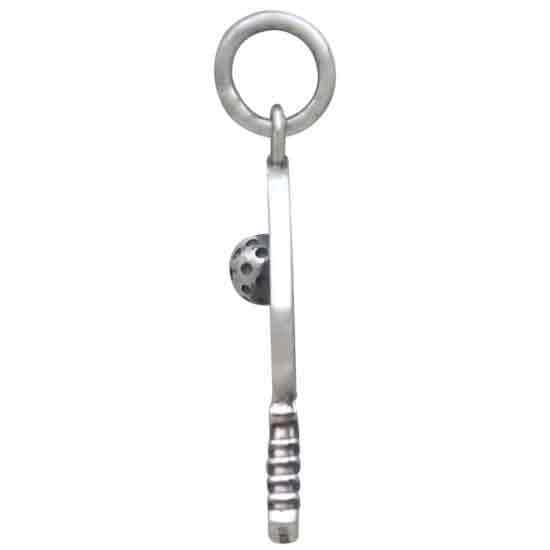 Sterling Silver Pickleball Paddle and Ball Charm 22x9mm