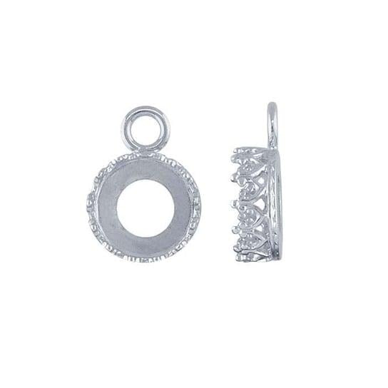 Argentium silver round gallery wire bezel pendant mounting