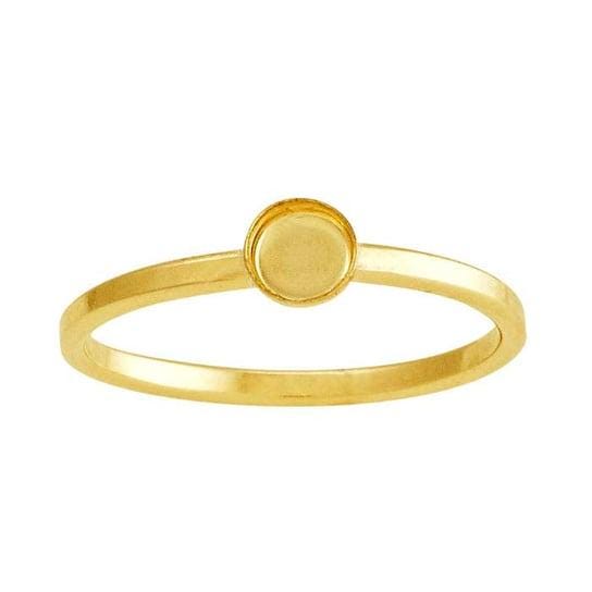 14/20 Yellow Gold-Filled Round Cabochon Ring Mounting, choose your size