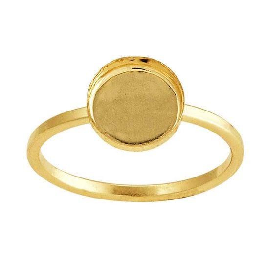 14/20 Yellow Gold-Filled Round Cabochon Ring Mounting, choose your size