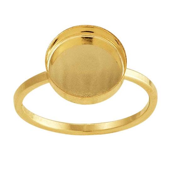 14/20 Yellow Gold-Filled Round Cabochon Ring Mounting, choose your size
