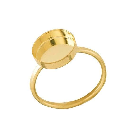 14/20 Yellow Gold-Filled Round Cabochon Ring Mounting, choose your size