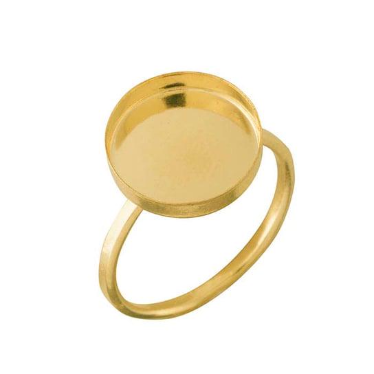 14/20 Yellow Gold-Filled Round Cabochon Ring Mounting, choose your size
