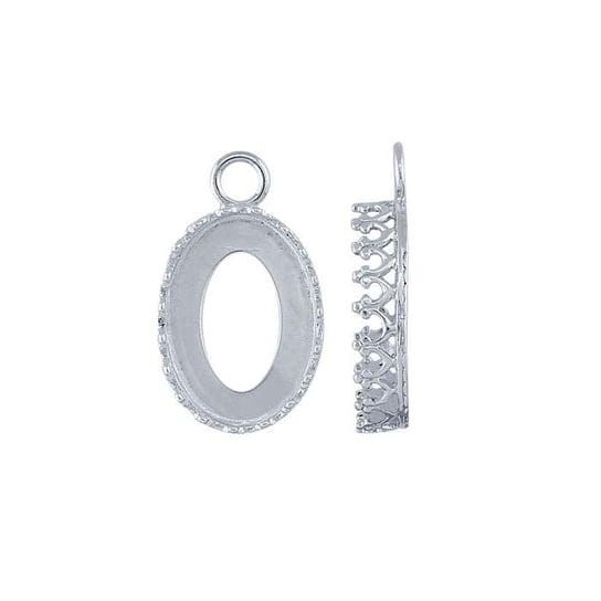Sterling Silver Oval Gallery Wire Cabochon Component Mounting