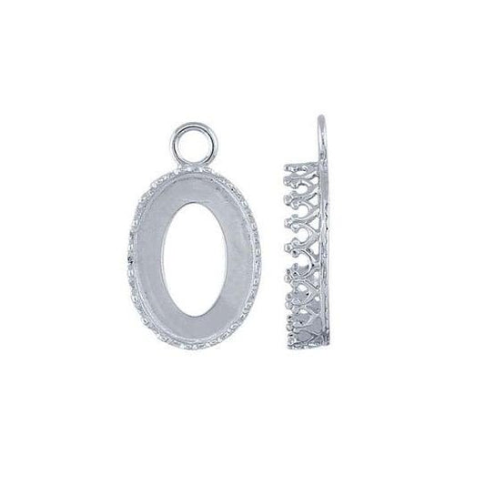 Sterling Silver Oval Gallery Wire Cabochon Component Mounting