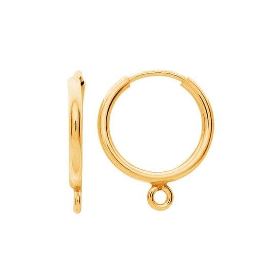 14/20 Yellow Gold-Filled Endless Hoop Earring with Closed Ring, available in 5 sizes