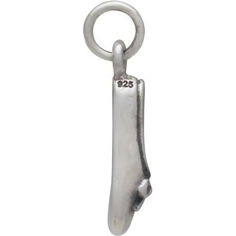 Sterling Silver Ballet Shoe Charm - Sports Charm  19x5mm