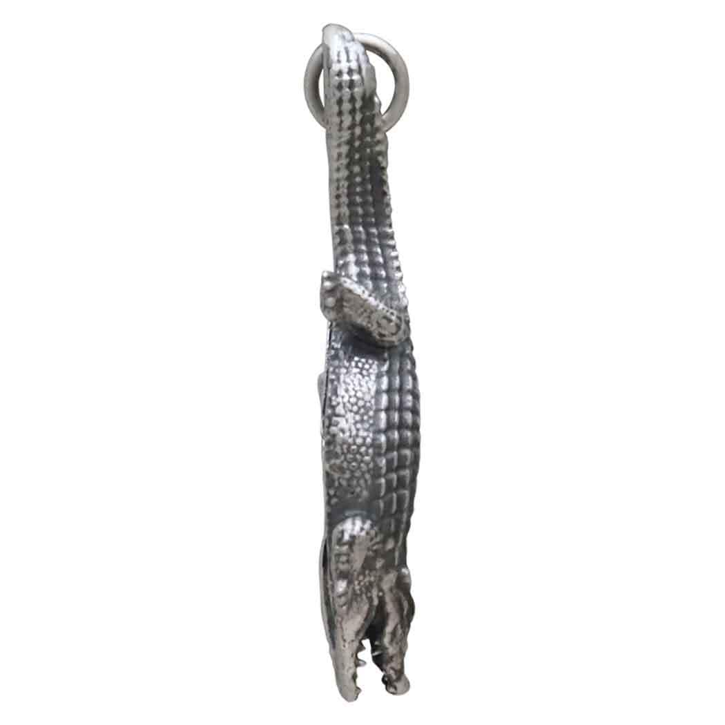 Sterling Silver Alligator Pendant 30x12mm
