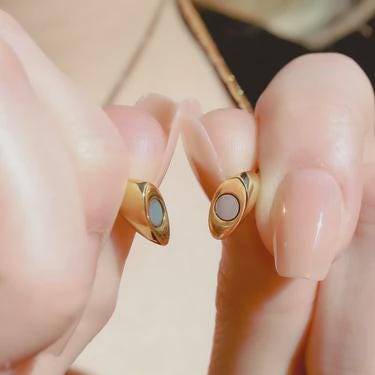 18K Gold PVD Stainless Steel Heart Magnetic Clasp / Connector