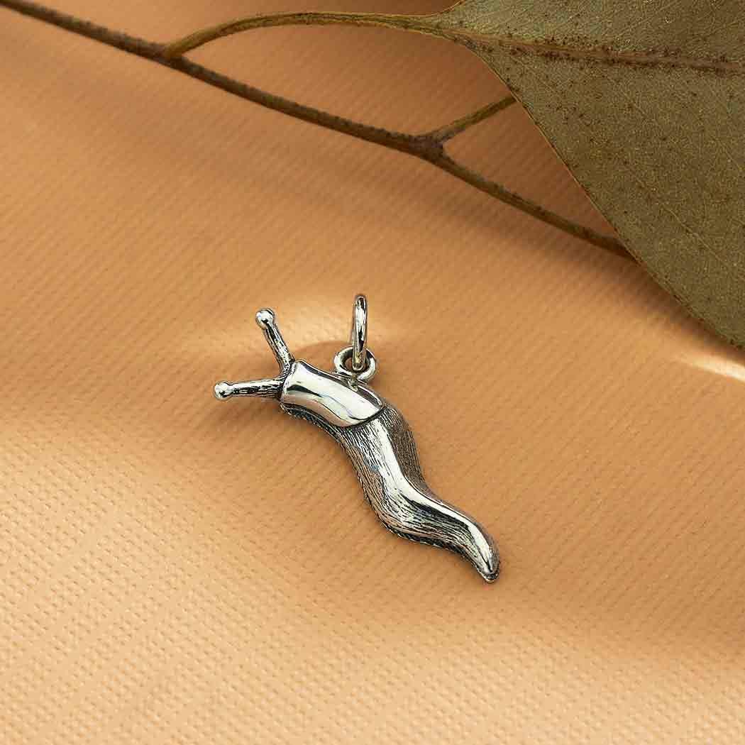 Sterling Silver Banana Slug Charm 12x23mm