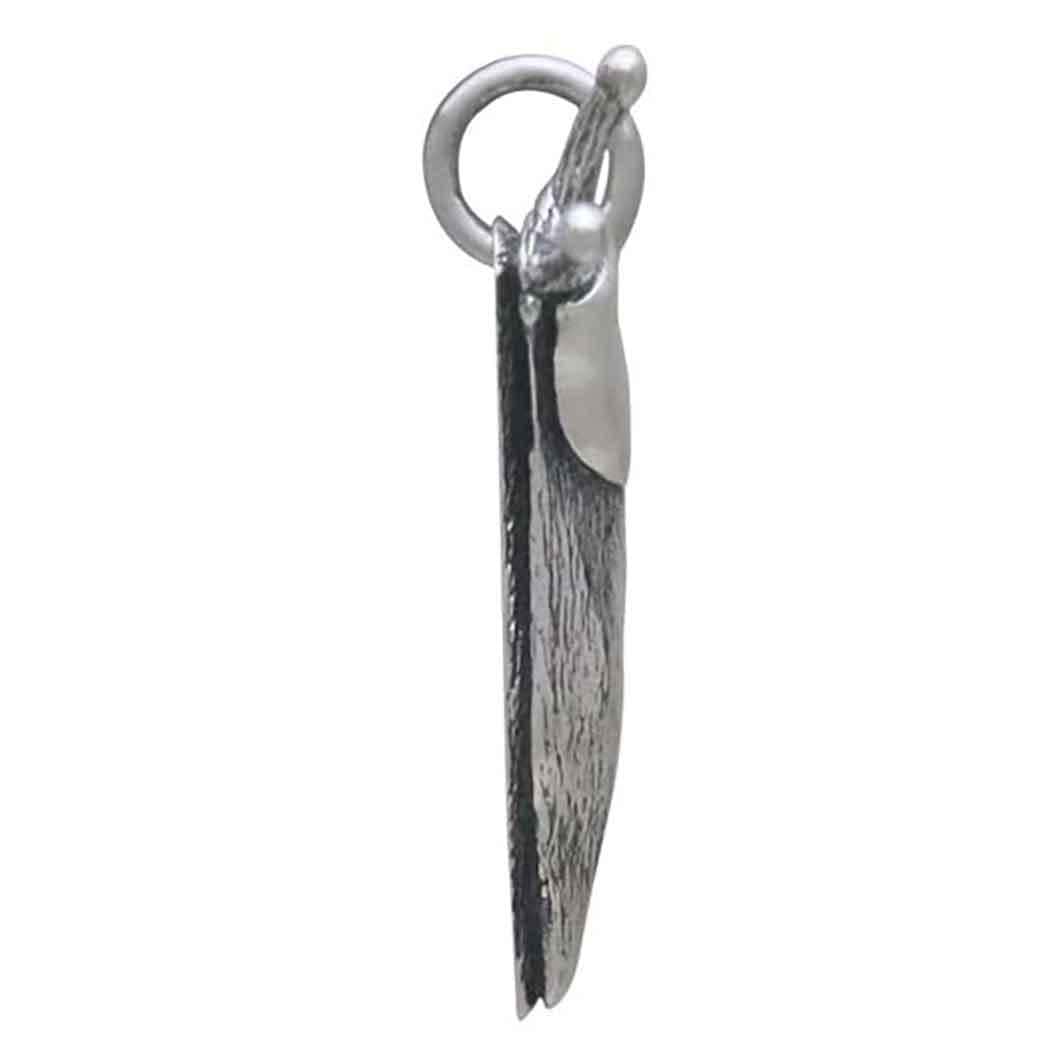 Sterling Silver Banana Slug Charm 12x23mm