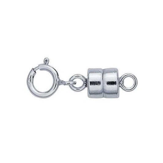 Sterling Silver 16.2 x 5mm Magnetic Clasp Converter with Spring Ring