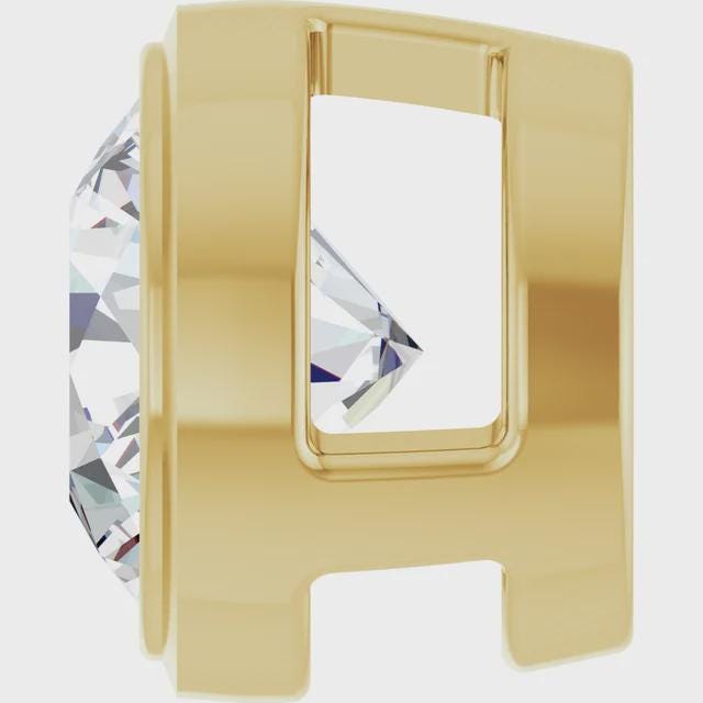 Round Slide Pendant Mounting, available in Sterling Silver and 14k Gold in many sizes